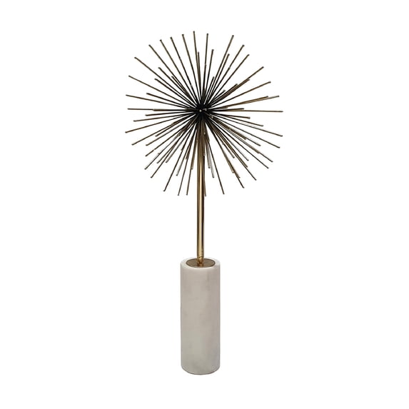 A&B Home Sunburst Statuary with Marble Base - 7.5" x 9" x 22.5" - Gold/White