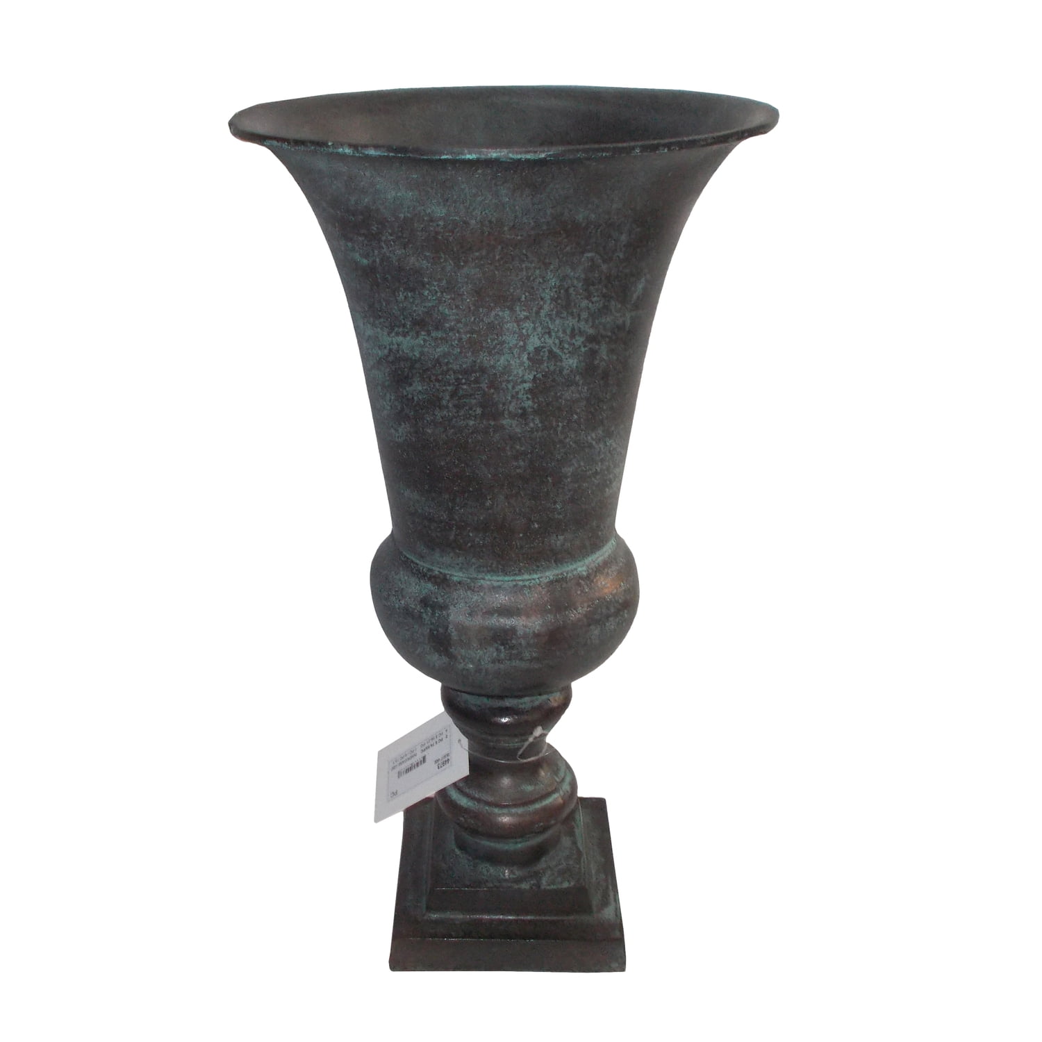 A&B Home Tapered Round Vase on Pedestal - 17" - Patina Finish