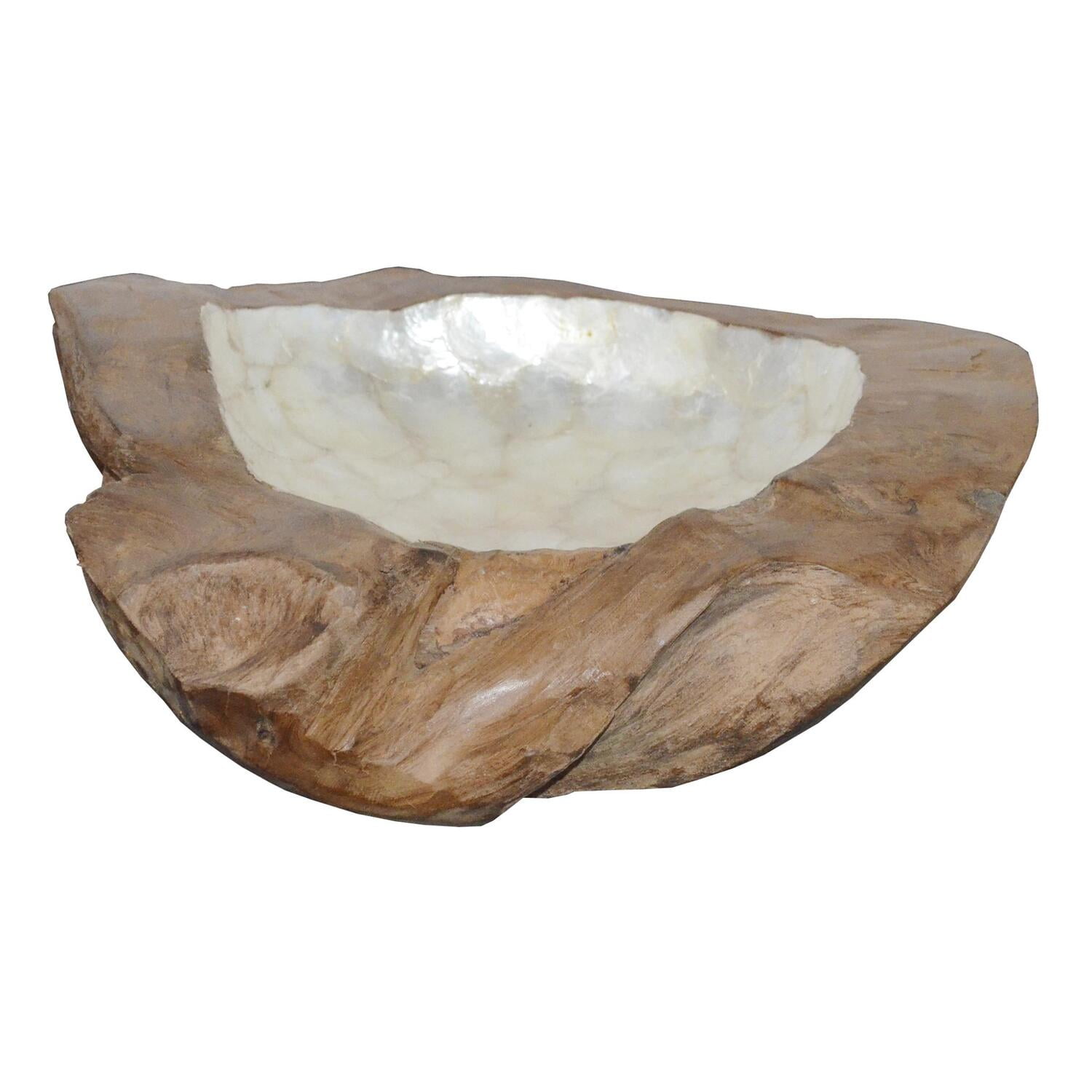 Elegant Handcrafted Teak Wood Decorative Bowl with Stand
