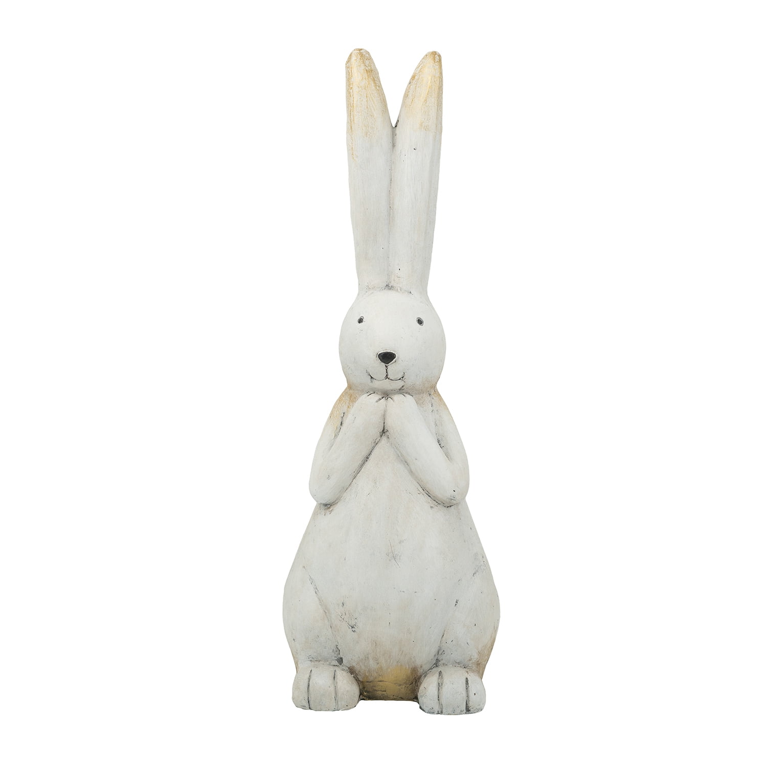 A&B Home Textured White Magnesium Bunny Rabbit with Subtle Gold Details ...