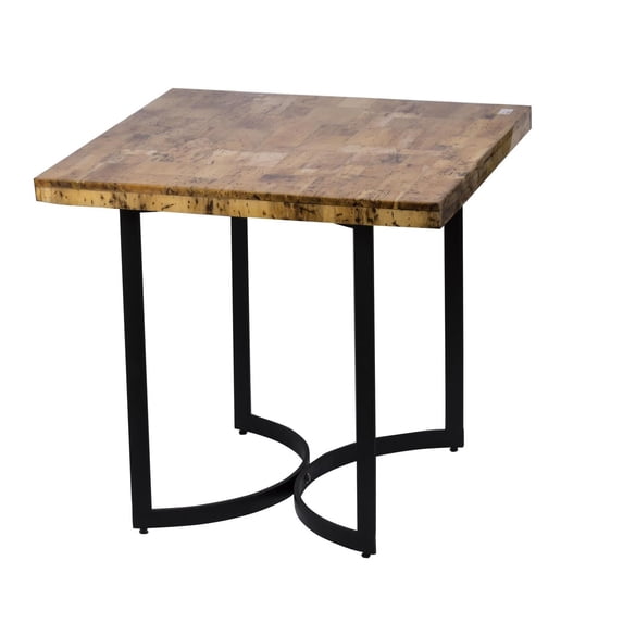 A&B Home Urban Industrial Side Table-Color:Matte Black,Style:Urban Industrial