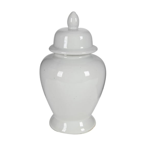 A&B Home Vintage Glamour Medium Seaford Ginger Jar With Gloss White AV69770-DS