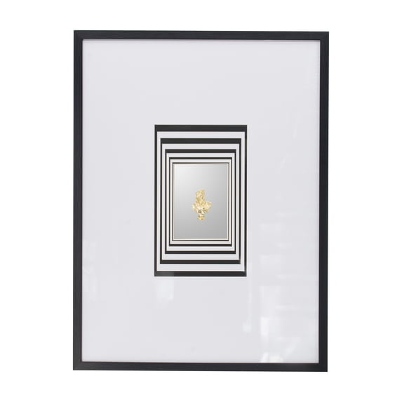 A&B Home Visual Effect Wall Art - Black Frame - White, Black, Gold Print