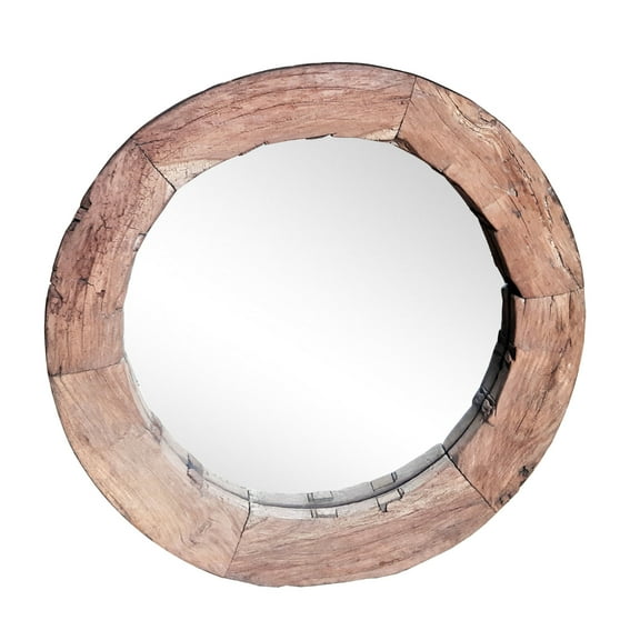 A&B Home Wagon Wheel Mirror - 44.5"Dia. x 3.5"L - Brown