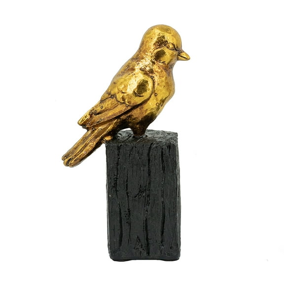 A&B Home Weathered Gold Bird Resin Tabletop Statue 4.3" x 2.4" x 7.3"