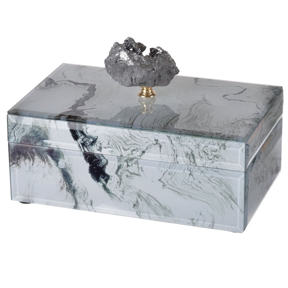 A&B Home White Marble Jewelry Box