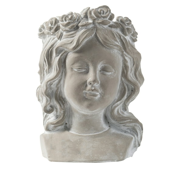 A&B Home Whitewash Regal Lady I Stone Garden Planter