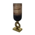 thumbnail image 1 of A&B Home Zandros Glass Vase with Aluminum Base - 6"Dia. x 19"H - Gold/Dark Brown, 1 of 1