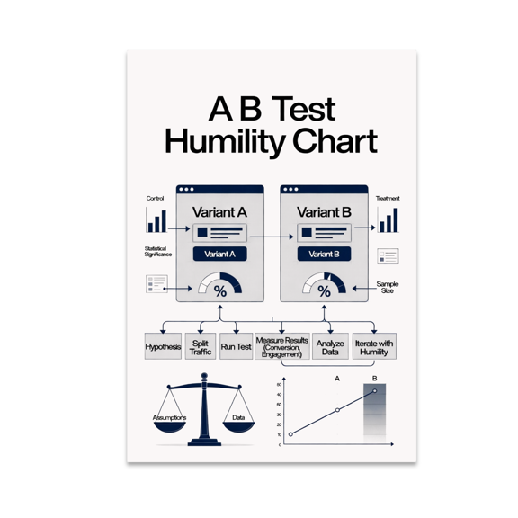 A B Test Humility Chart - Data Science Student - 13x19 Poster Print