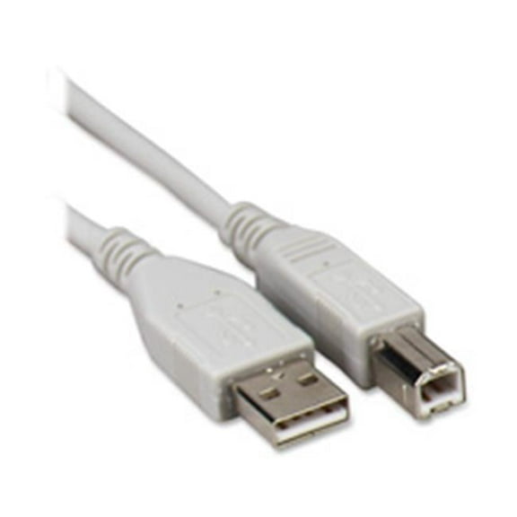 A-B USB Cable- Plug and Play- 6ft.- Gray