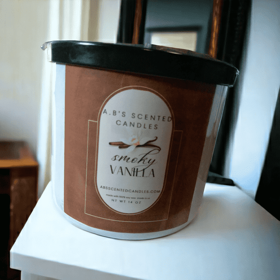 A.B's Scented Candles 18 oz Smoky Vanilla Scented Container Candles with 60 h Burn Time