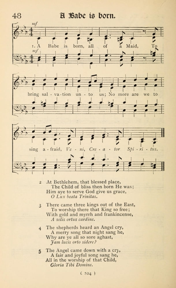A Babe is Born Christmas Carols New & Old 1850 Canvas Art - (18 x 24)