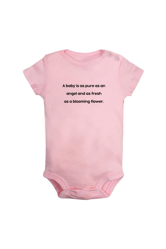 A Baby is As Pure As an Angel And As Fresh As a Blooming Flower Funny Rompers Newborn Baby Bodysuits Infant Jumpsuits Kids Cotton Graphic One-Piece Outfits