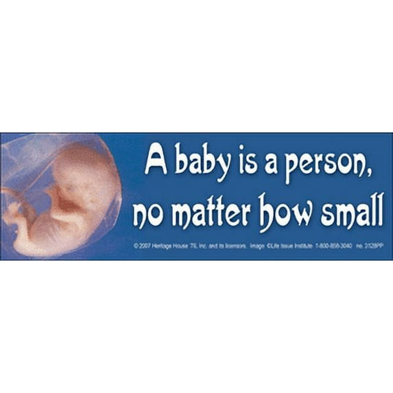 A Baby is a Person... Pro-Life Bumper Sticker