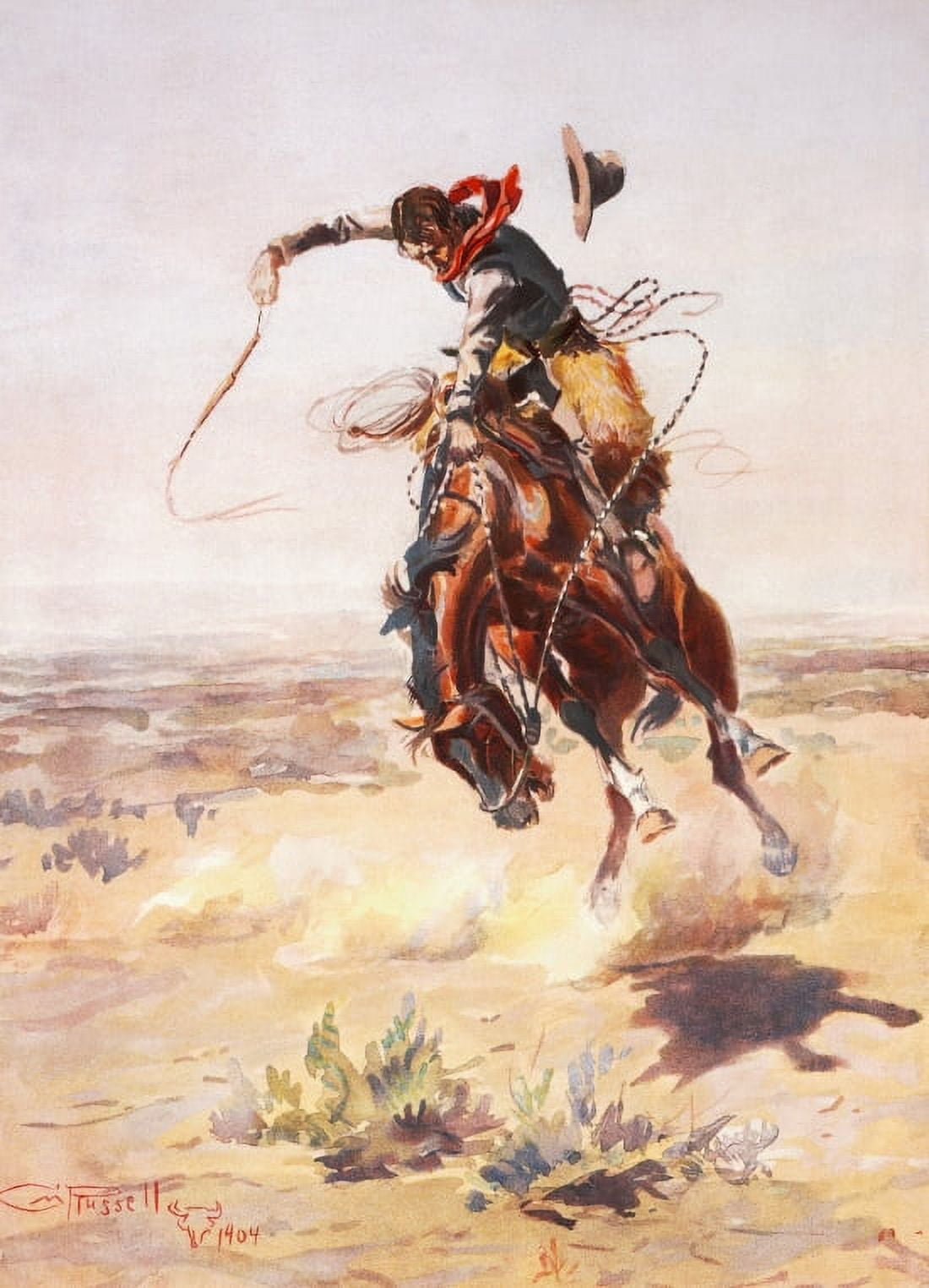 A Bad Hoss Canvas Art - Charles Marion Russell (18 x 24)