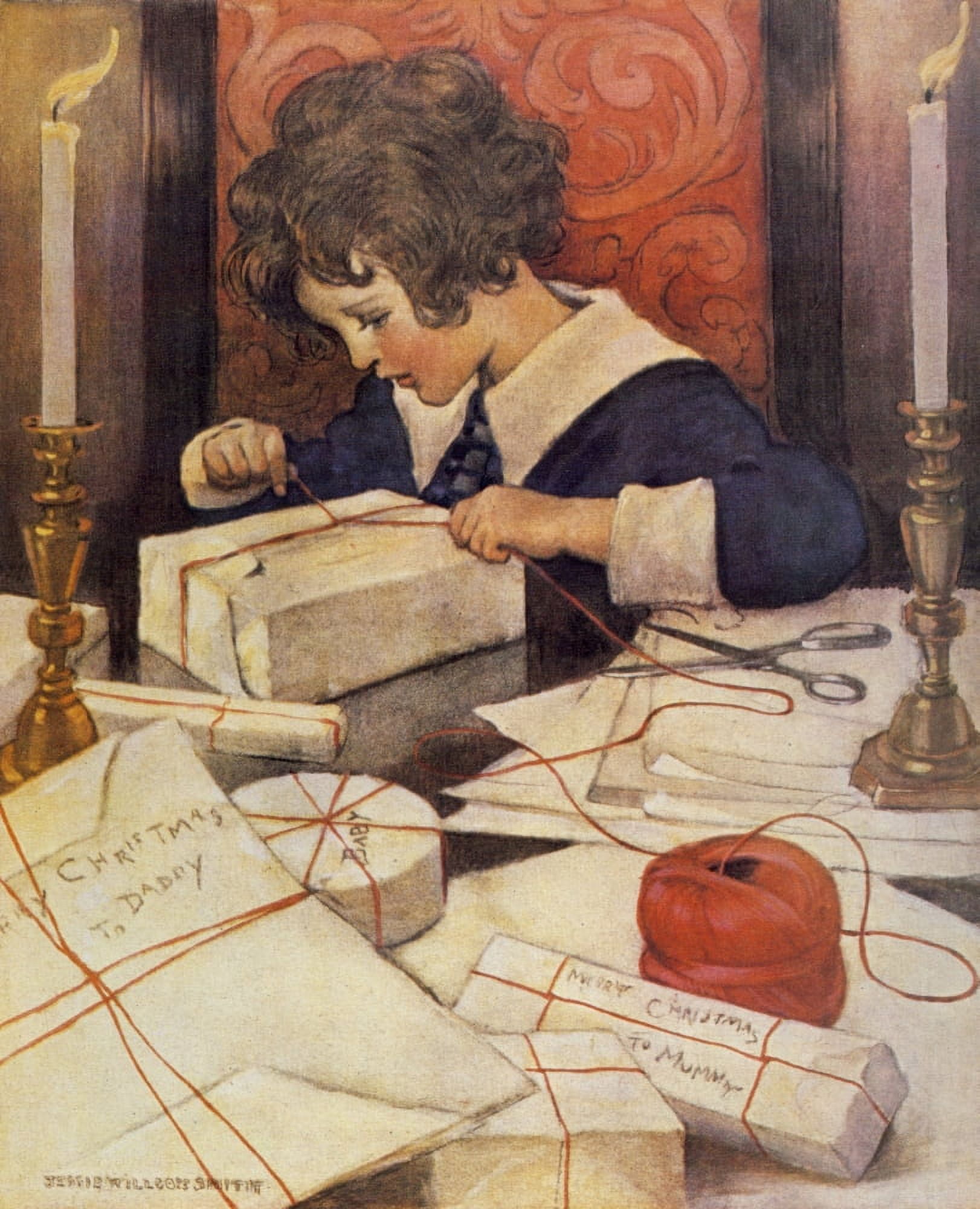A Ball of Twine print from 1919 Canvas Art - Jessie Willcox Smith (18 x 24)
