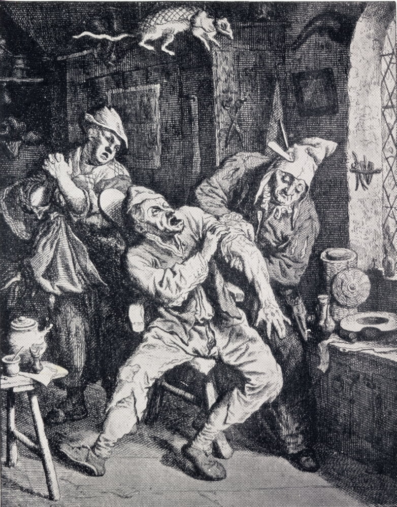 A Barber Surgeon Operating In His Office Canvas Art - Ken Welsh Design Pics (13 x 17)