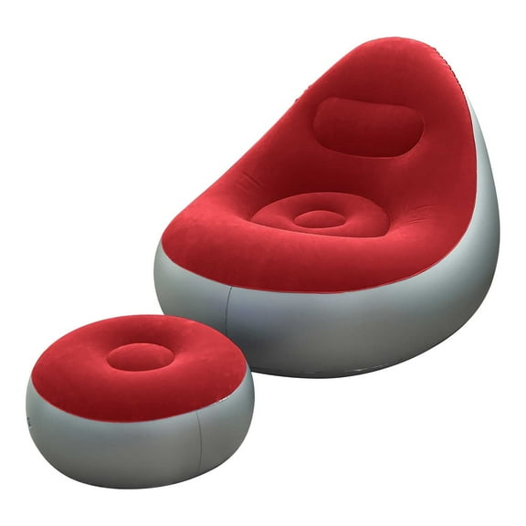 Inflatable Lazy Sofa with Backrest and Armrests, Portable Foldable Lounge Chair for Indoor Outdoor Use, Camping Picnic Beach Comfort, Quick Inflation & Compact Carry Bag Included