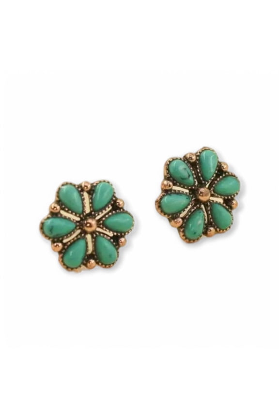 A Beautiful Bloom Western Flower Copper Stud Earrings