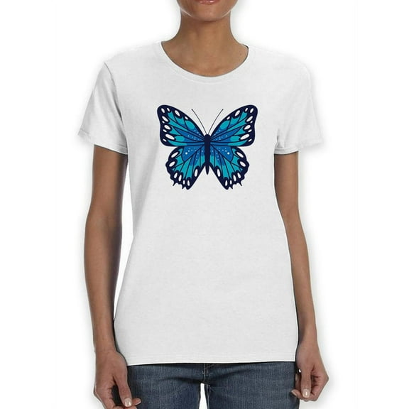 A Beautiful Blue Butterfly Women T-Shirt, Female XX-Large