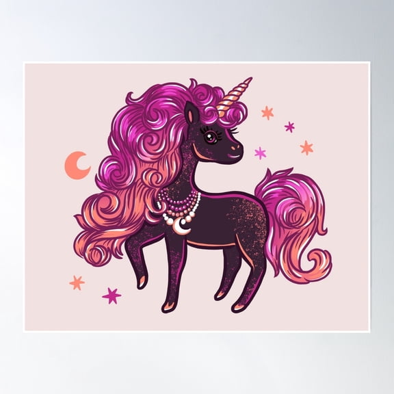 A Beautiful Dark Unicorn Poster Wall Art, Modern Wall Decor, 24x36 UNFRAMED