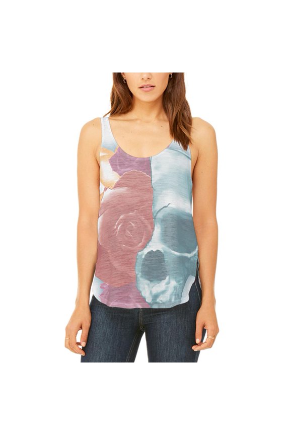 A Beautiful Death Juniors Flowy Side Slit Tank Top Multi SM