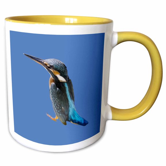 3drose, a Beautiful Diving Water Bird Vector, 11oz Two-tone Yellow Mug