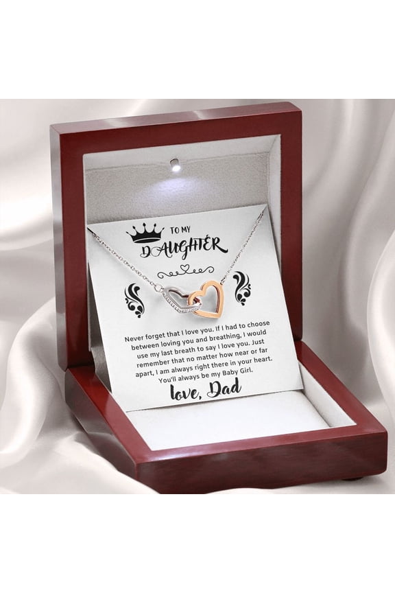 A Beautiful Interlocking Hearts necklace From Dad To Daughter, Multi Interlocking Heart Necklace