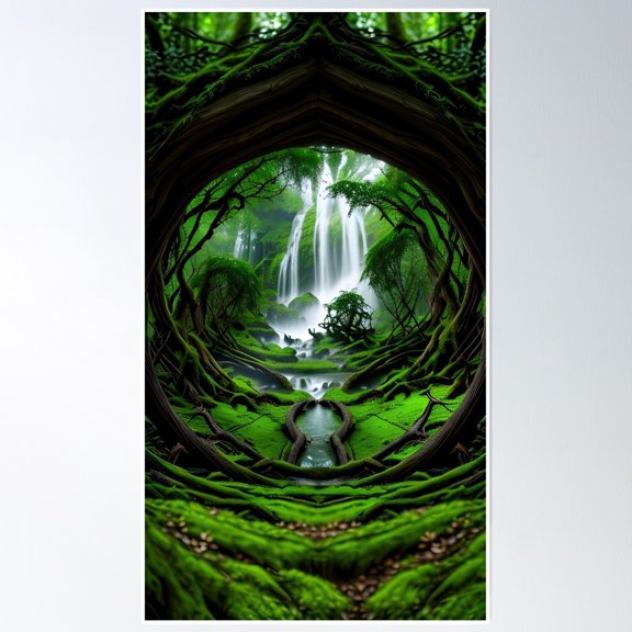 A Beautiful Lush Fairycore Elf Forest Poster Wall Art, Modern Wall Decor, 8x12 UNFRAMED