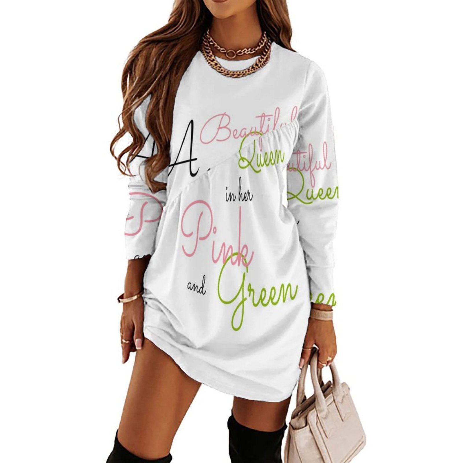 A Beautiful Queen in her Pink and Green AKA Inspired HBCU Long Sleeved Dress women"s fashion dresses Summer skirt - Walmart.com A Beautiful Queen in her Pink and Green AKA Inspired HBCU Long Sleeved Dress women"s fashion dresses Summer skirt - Walmart.com