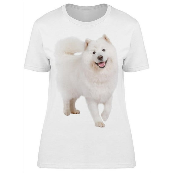 A Beautiful Samoyed Dog Standing T-Shirt Women -Image by Shutterstock, Female XX-Large