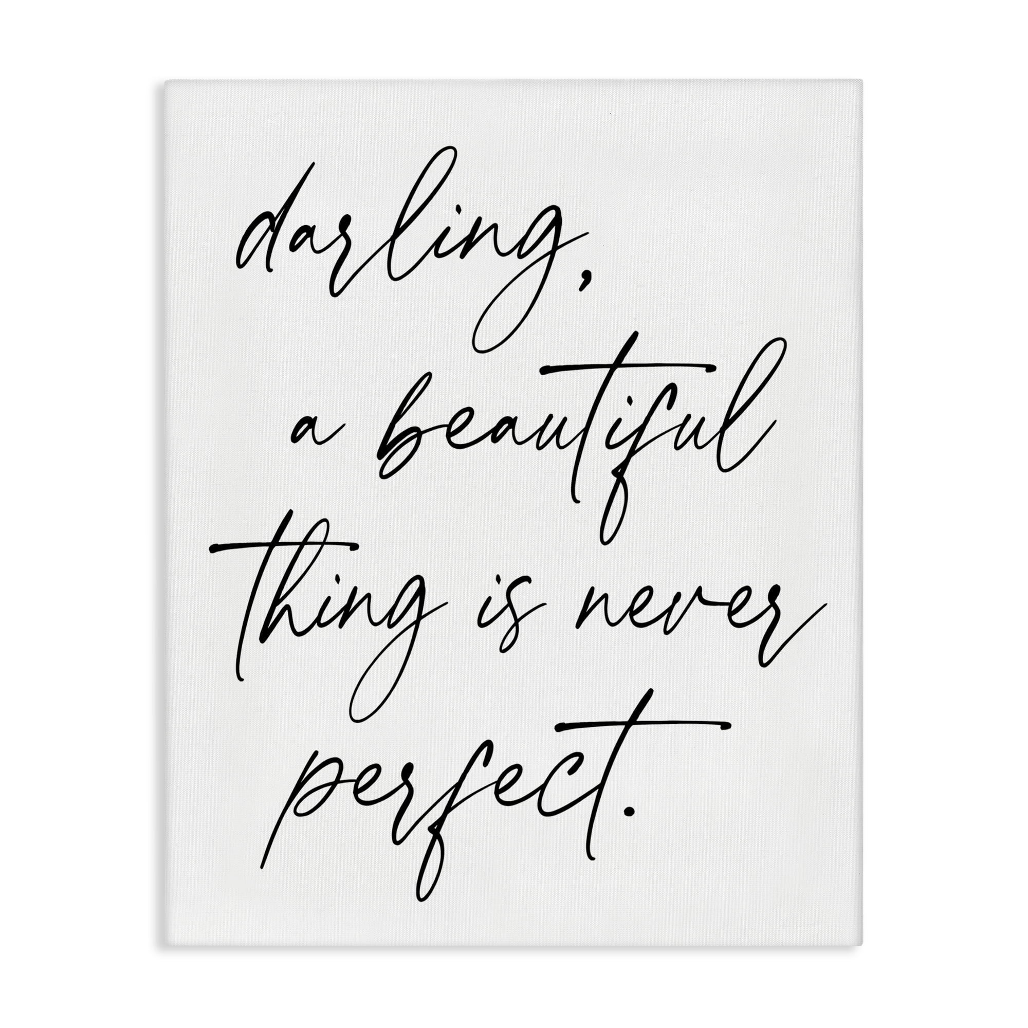 A Beautiful Thing Is Never Perfect Canvas Wall Art, design by Lettered and Lined
