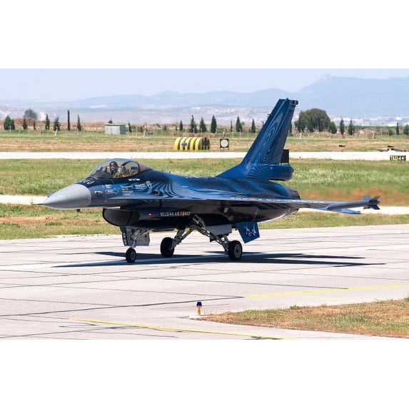 A Belgian Air Force F-16AM Fighting Falcon taxiing at Izmir Air Station Poster Print by Daniele Faccioli/Stocktrek Images (17 x 11)