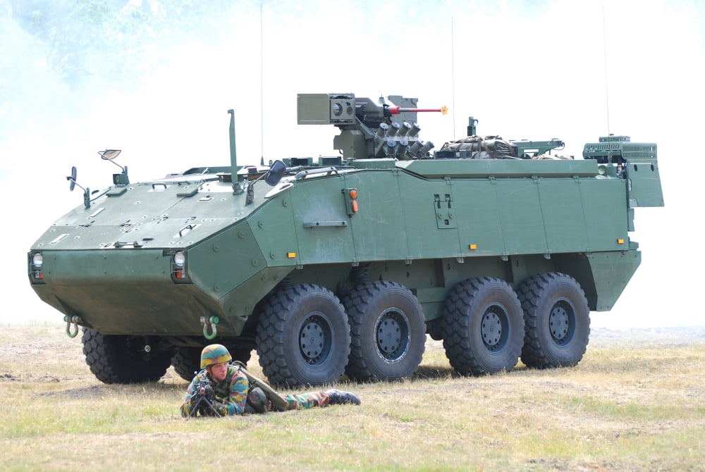 A Belgian Army Piranha IIIC with the FN Arrows Remote Weapon System turret Canvas Art - Luc De JaegerStocktrek Images (34 x 23)
