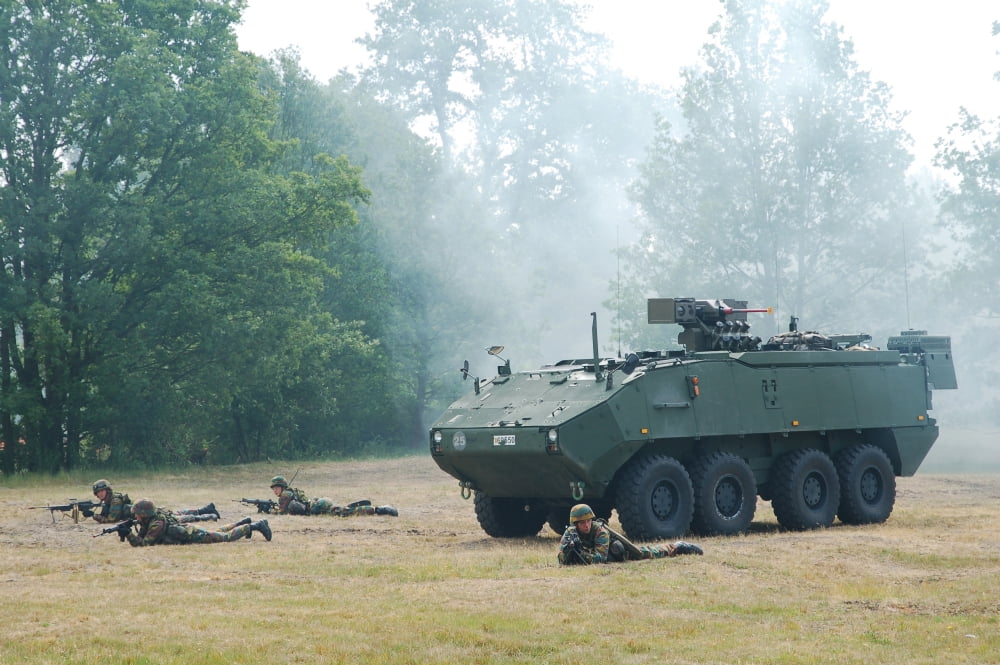 A Belgian Army Piranha IIIC with the FN Arrows Remote Weapon System turret Canvas Art - Luc De JaegerStocktrek Images (35 x 23)