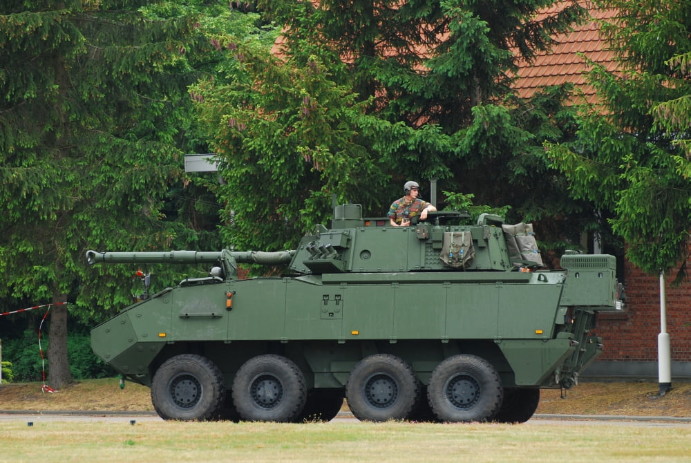A Belgian Army Piranha IIIC with the LCTS-90 Cockerill Mk8 gun Canvas Art - Luc De JaegerStocktrek Images (34 x 23)