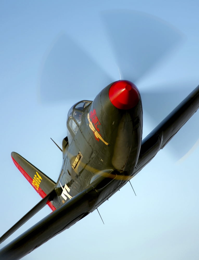 A Bell P-63 Kingcobra in flight Canvas Art - Scott GermainStocktrek Images (25 x 32)