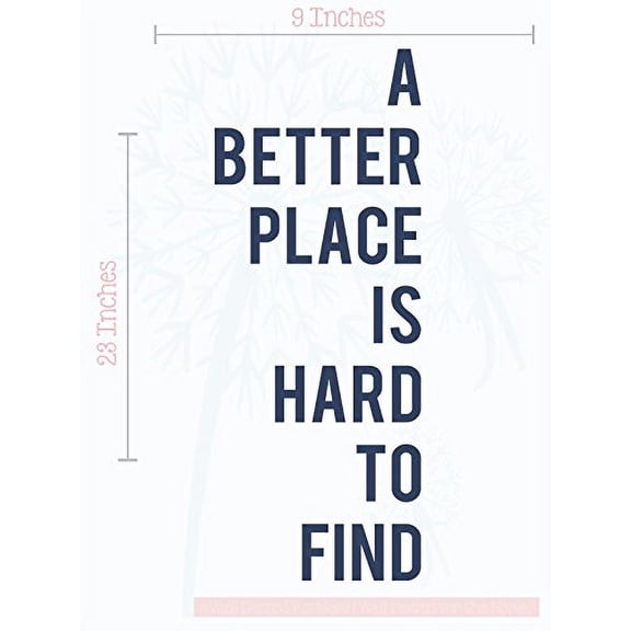 A Better Place Is Hard To Find Wall Words Vinyl Decals Wall Sticker Quote, Deep Blue, 23x9-Inch