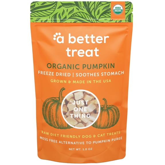 A Better Treat – Freeze Dried Organic Pumpkin Dog and Cat Treats, Organic, Single Ingredient | Natural, Healthy, Diabetic Friendly | Made in The USA
