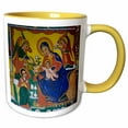 thumbnail image 1 of 3drose, a Biblical Mural in an Island Monastery, Bahir Dar Zone, Ethiopia., 11oz Two-tone Yellow Mug, 1 of 6