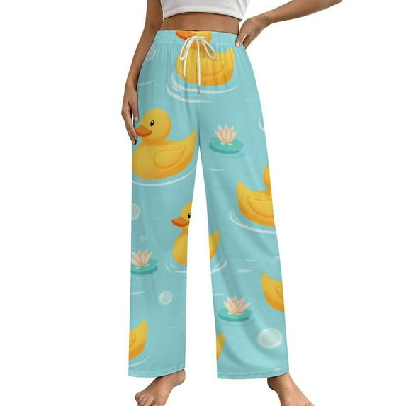 A Big Bunch of Yellow Rubber Ducks Pajama Pants Breathable with Pockets Pajamas For Lady Vintage Sleeping Pants Bedroom Homewear