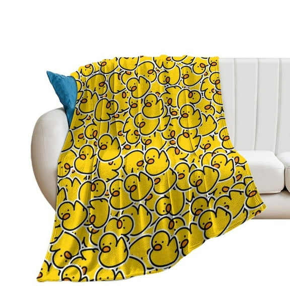 A Big Bunch of Yellow Rubber Ducks Throw Blanket Warm Microfiber Flannel Bedroom Decor Blankets For Beds