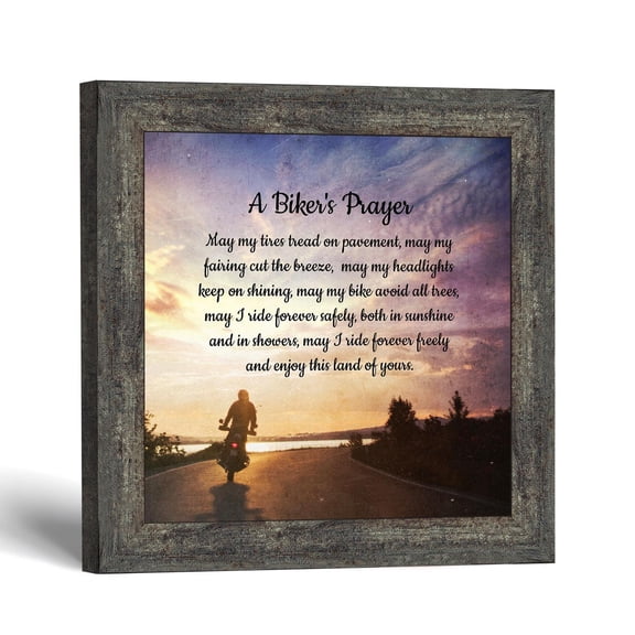 Bikers Prayer Motorcycle Picture Frame Keepsake