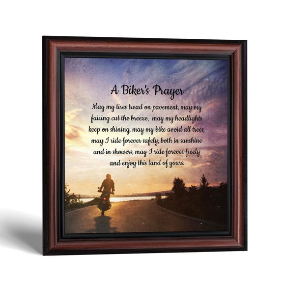A Biker's Prayer, Gift for Motorcycle Riders, Inspirational Bike Picture Frame, 10x10, 8732
