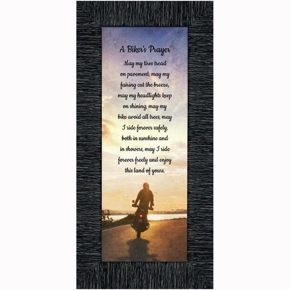 A Biker's Prayer, Gift for Motorcycle Riders, Inspirational Bike Picture Frame, 4x10, 7437