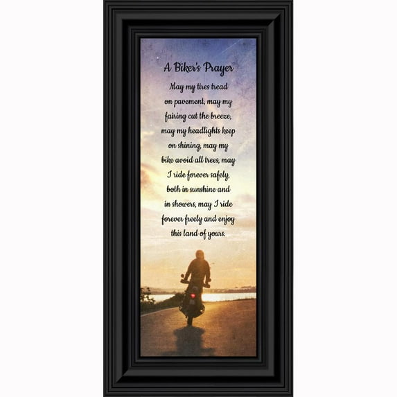 A Biker's Prayer, Gift for Motorcycle Riders, Inspirational Bike Picture Frame, 4x10, 7437