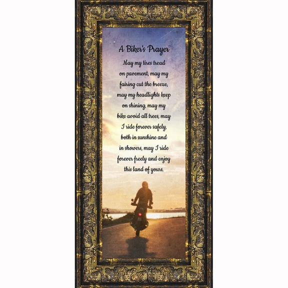 A Biker's Prayer, Gift for Motorcycle Riders, Inspirational Bike Picture Frame, 4x10, 7437