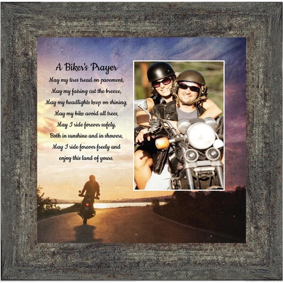 A Biker's Prayer, Gift for Motorcycle Riders, Inspirational Bike Picture Frame, 8x8, 6439