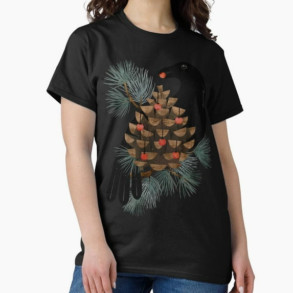 A Bird And Berries A Funny Christmas Holiday Nature Design M10123 T ...