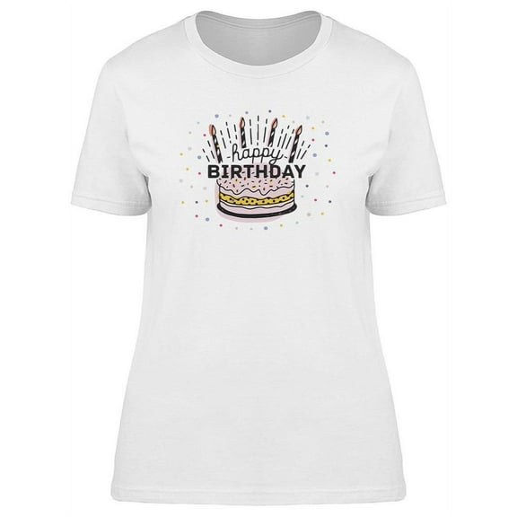 A Birthday Cake With Candles T-Shirt Women -Image by Shutterstock, Female Small